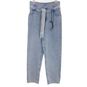 Numero Brussels Jeans Crop High Waist Tapered Leg Light Wash Womens Size 29 NEW